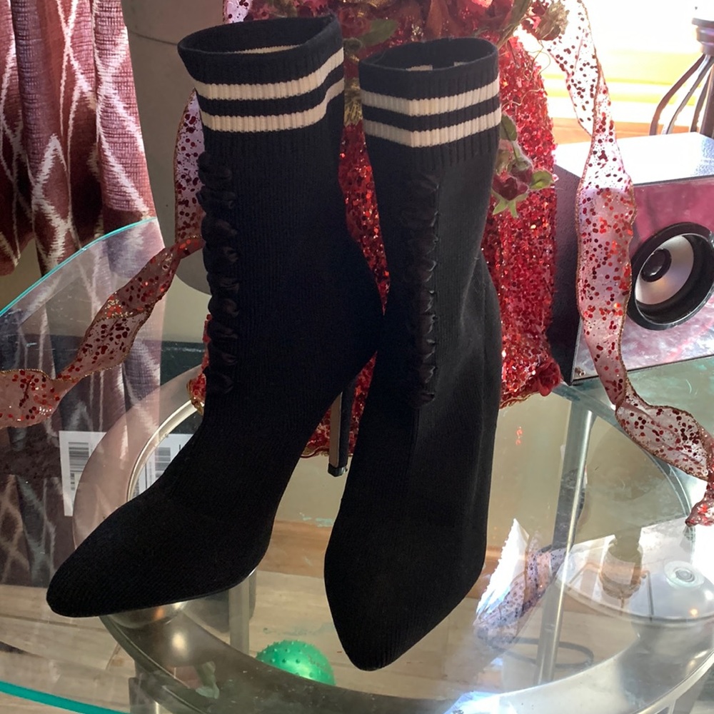 Black stretch Ankle Bootie